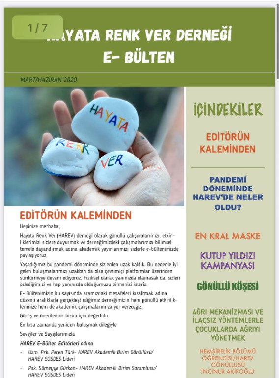 HAREV E-BÜLTEN (Mart-Haziran 2020)